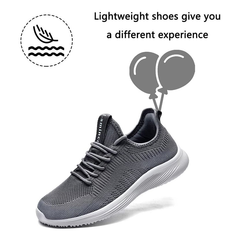 Lamincoa Womens Slip On Walking Shoes Non Slip Casual Road Running Lightweight Mesh Fashion Sneakers for Gym Travel Workout Grey - Image 3